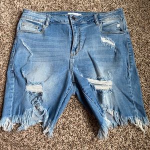 New Ms. Cello Distressed Jean Shorts